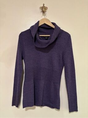 Carole Little 100% Merino Purple Cowl Neck Sweater size M